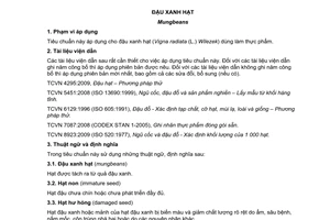 Tiêu chuẩn quốc gia TCVN 8797:2011 về Đậu xanh hạt