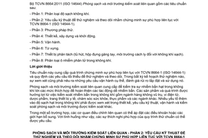 Tiêu chuẩn quốc gia TCVN 8664-2:2011 (ISO 14644-2:2000) về Phòng sạch và môi trường kiểm soát liên quan - Phần 2: Yêu cầu kỹ thuật để thử nghiệm và theo dõi nhằm chứng minh sự phù hợp liên tục với TCVN 8664-1 (ISO 14644-1)