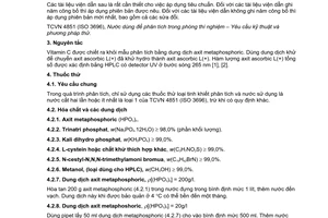 Tiêu chuẩn quốc gia TCVN 8977:2011 (EN 14130 : 2003) về Thực phẩm - Xác định vitamin C bằng sắc ký lỏng hiệu năng cao (HPLC)