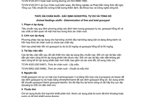 Tiêu chuẩn quốc gia TCVN 9125:2011 (ISO 6866:2000) về Thức ăn chăn nuôi - Xác định gossypol tự do và tổng số