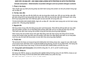 Tiêu chuẩn quốc gia TCVN 8801:2011 về Ngũ cốc và đậu đỗ - Xác định hàm lượng nitơ protein và nitơ phi protein