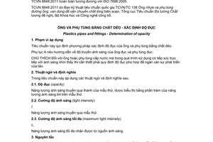 Tiêu chuẩn quốc gia TCVN 8848:2011 (ISO 7686:2005) về Ống và phụ tùng bằng chất dẻo - Xác định độ đục