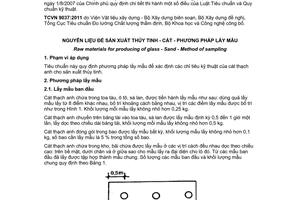 Tiêu chuẩn quốc gia TCVN 9037:2011 về Nguyên liệu để sản xuất thủy tinh - Cát - Phương pháp lấy mẫu