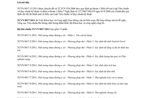 Tiêu chuẩn quốc gia TCVN 8817-15:2011 về Nhũ tương nhựa đường axit - Phương pháp thử - Phần 15: Xác định độ dính bám với cốt liệu tại hiện trường