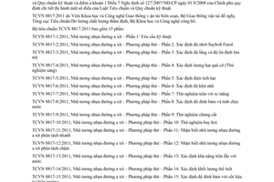 Tiêu chuẩn quốc gia TCVN 8817-12:2011 về Nhũ tương nhựa đường axit - Phương pháp thử - Phần 12: Nhận biết nhũ tương nhựa đường axit phân tách chậm