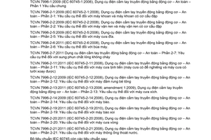 Tiêu chuẩn quốc gia TCVN 7996-2-20:2011 (IEC 60745-2-20 : 2008) về dụng cụ điện cầm tay truyền động bằng động cơ – an toàn – phần 2-20: yêu cầu cụ thể đối với máy cưa vòng