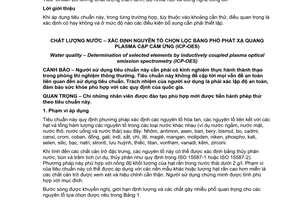 Tiêu chuẩn Việt Nam TCVN 6665:2011 (ISO 11885:2007) về chất lượng nước - Xác định nguyên tố chọn lọc bằng phổ phát xạ quang plasma cặp cảm ứng (ICP-OES)