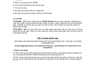 Tiêu chuẩn Việt Nam TCVN 8859:2011 về lớp móng cấp phối đá dăm trong kết cấu áo đường ô tô - Vật liệu, thi công và nghiệm thu