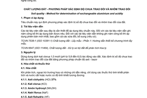Tiêu chuẩn quốc gia TCVN 4403:2011 về Chất lượng đất - Phương pháp xác định độ chua trao đổi và nhôm trao đổi