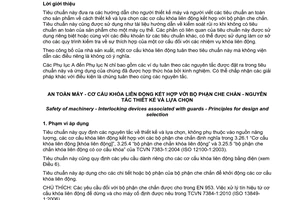 Tiêu chuẩn quốc gia TCVN 9058:2011 (ISO 14119:1998, sửa đổi 1:2007) về An toàn máy – Cơ cấu khóa liên động kết hợp với bộ phận che chắn – Nguyên tắc thiết kế và lựa chọn