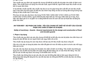 Tiêu chuẩn quốc gia TCVN 9059:2011 (ISO 14120:2002) về An toàn máy – Bộ phận che chắn – Yêu cầu chung về thiết kế và kết cấu của bộ phận che chắn cố định và di động
