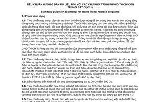 Tiêu chuẩn quốc gia TCVN 8772:2011 (ISO/ASTM 51940:2004) về Tiêu chuẩn hướng dẫn đo liều đối với các chương trình phóng thích côn trùng bất dục