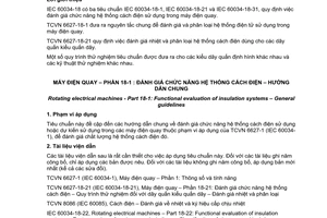 Tiêu chuẩn quốc gia TCVN 6627-18-1:2011 (IEC 60034-18-1 : 2010) về Máy điện quay – Phần 18-1: Đánh giá chức năng hệ thống cách điện –  Hướng dẫn chung
