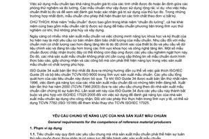 Tiêu chuẩn quốc gia TCVN 7366:2011 (ISO GUIDE 34:2009) về Yêu cầu chung về năng lực của nhà sản xuất mẫu chuẩn