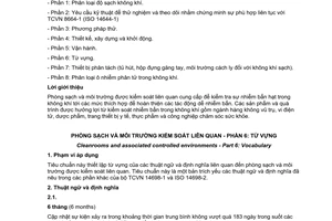 Tiêu chuẩn quốc gia TCVN 8664-6:2011 (ISO 14644-6:2007) về Phòng sạch và môi trường kiểm soát liên quan - Phần 6: Từ vựng