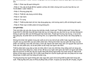 Tiêu chuẩn quốc gia TCVN 8664-7:2011 (ISO 14644-7:2004) về  Phòng sạch và môi trường kiểm soát liên quan - Phần 7: Thiết bị phân tách (tủ hút, hộp găng tay, bộ cách ly và môi trường nhỏ)