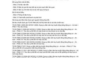 Tiêu chuẩn quốc gia TCVN 7996-2-7:2011 (IEC 60745-2-7:1989, có sửa đổi) về dụng cụ điện cầm tay truyền động bằng động cơ - an toàn - phần 2-7: yêu cầu cụ thể đối với súng phun chất lỏng không cháy