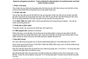 Tiêu chuẩn quốc gia TCVN 8654:2011 về thạch cao và sản phẩm thạch cao - Phương pháp xác định hàm lượng nước liên kết và hàm lượng sunfua trioxit tổng số