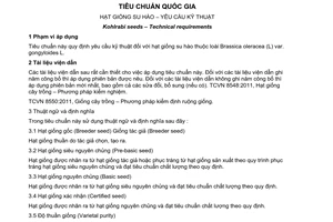 Tiêu chuẩn Việt Nam TCVN 8813:2011 về hạt giống su hào - yêu cầu kỹ thuật