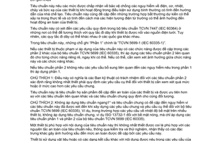 Tiêu chuẩn quốc gia TCVN 5699-2-58:2011 (IEC 60335-2-58:2008) về Thiết bị điện gia dụng và thiết bị điện tương tự - An toàn – Phần 2-58: Yêu cầu cụ thể đối với máy rửa bát dùng trong dịch vụ thương mại