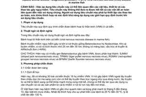 Tiêu chuẩn Việt Nam TCVN 8710-2:2011 về bệnh thủy sản - quy trình chẩn đoán - phần 2: bệnh hoại tử thần kinh ở cá biển
