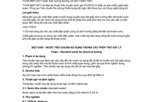 Tiêu chuẩn quốc gia TCVN 8847:2011 (ISO 14487:1997) về Bột giấy – Nước tiêu chuẩn sử dụng trong các phép thử vật lý