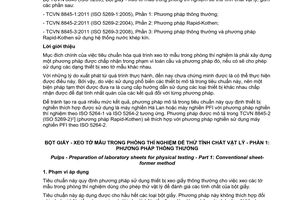 Tiêu chuẩn quốc gia TCVN 8845-1:2011 (ISO 5269-1:2005) về Bột giấy – Xeo tờ mẫu trong phòng thí nghiệm để thử tính chất vật lý – Phần 1: Phương pháp thông thường