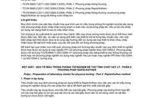 Tiêu chuẩn quốc gia TCVN 8845-2:2011 (ISO 5269-2:2004) về Bột giấy – Xeo tờ mẫu trong phòng thí nghiệm để thử tính chất vật lý – Phần 2: Phương pháp Rapid-Kothen