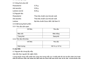 Tiêu chuẩn Việt Nam TCVN 8686-6:2011 về thuốc thú y - Phần 6:Paracetamol và axit ascorbic dạng bột