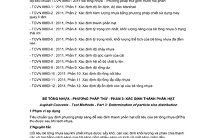 Tiêu chuẩn quốc gia TCVN 8860-3:2011 về Bê tông nhựa - Phương pháp thử - Phần 3: Xác định thành phần hạt