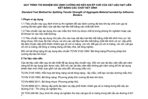 Tiêu chuẩn quốc gia TCVN 8862:2011 về Quy trình thí nghiệm xác định cường độ kéo khi ép chẻ của vật liệu hạt liên kết bằng các chất kết dính