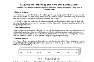 Tiêu chuẩn quốc gia TCVN 8864:2011 về Mặt đường ô tô - Xác định độ bằng phẳng bằng thước dài 3,0 mét