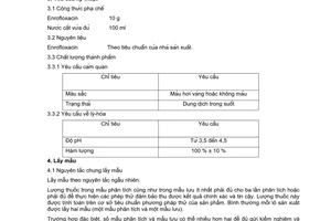 Tiêu chuẩn Việt Nam TCVN 8686-3:2011 về Thuốc thú y – Phần 3: Enrofloxacin 10 % dạng tiêm