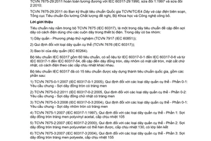 Tiêu chuẩn quốc gia TCVN 7675-29:2011 (IEC 60317-29:1990, sửa đổi 1:1997 và sửa đổi 2:2010) về Quy định đối với các loại dây quấn cụ thể - Phần 29: Sợi dây đồng chữ nhật tráng men polyester hoặc polyesterimid có phủ polyamid-imid, cấp chịu nhiệt 200