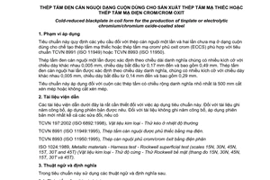 Tiêu chuẩn quốc gia TCVN 8994:2011 (ISO 11951:1995) về Thép tấm đen cán nguội dạng cuộn dùng cho sản xuất thép tấm mạ thiếc hoặc thép tấm mạ điện crom/crom oxit