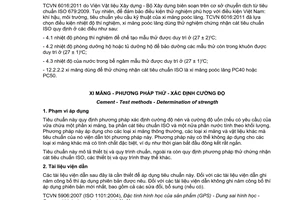 Tiêu chuẩn Việt Nam TCVN 6016:2011 (ISO 679:2009) về Xi măng - Phương pháp thử - Xác định cường độ