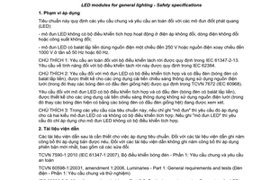 Tiêu chuẩn quốc gia TCVN 8781:2011 (IEC 62031 : 2008) về Mô đun LED dùng cho chiếu sáng thông dụng - Quy định về an toàn