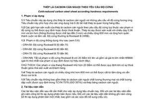 Tiêu chuẩn quốc gia TCVN 8593:2011 (ISO 5954 : 2007) về Thép lá cacbon cán nguội theo yêu cầu độ cứng