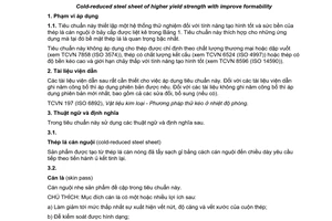 Tiêu chuẩn quốc gia TCVN 8595:2011 (ISO 13887:2004) về Thép lá cán nguội có giới hạn chảy cao với tính năng tạo hình tốt