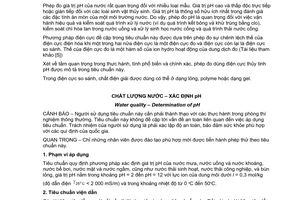 Tiêu chuẩn quốc gia TCVN 6492:2011 (ISO 10523 : 2008) về chất lượng nước - Xác định pH