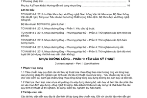 Tiêu chuẩn quốc gia TCVN 8818-1:2011 về Nhựa đường lỏng - Phần 1: Yêu cầu kỹ thuật