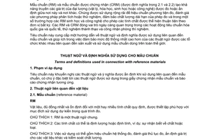 Tiêu chuẩn Việt Nam TCVN 8890:2011 (ISO Guide 30:1992, sửa đổi 1:2008) về Thuật ngữ và định nghĩa sử dụng cho mẫu chuẩn