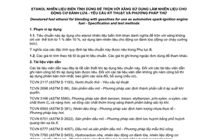 Tiêu chuẩn quốc gia TCVN 7716:2011 về Etanol nhiên liệu biến tính dùng để trộn với xăng sử dụng làm nhiên liệu cho động cơ đánh lửa - Yêu cầu kỹ thuật và phương pháp thử