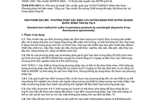 Tiêu chuẩn quốc gia TCVN 6701:2011 (ASTM D 2622-10) về Sản phẩm dầu mỏ - Phương pháp xác định lưu huỳnh bằng phổ huỳnh quang bước sóng tán xạ tia X