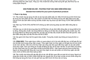 Tiêu chuẩn quốc gia TCVN 3753:2011 (ASTM D 97 - 11) về Sản phẩm dầu mỏ - Phương pháp xác định điểm đông đặc