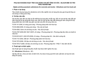 Tiêu chuẩn quốc gia TCVN 8827:2011 về Phụ gia khoáng hoạt tính cao dùng cho bê tông và vữa - Silicafume và tro trấu nghiền mịn