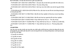 Tiêu chuẩn quốc gia TCVN 6238-3:2011 (ISO 8124-3:2010) về An toàn đồ chơi trẻ em - Phần 3: Giới hạn mức thôi nhiễm của một số nguyên tố độc hại