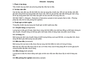 Tiêu chuẩn quốc gia TCVN 8946:2011 (ISO 542:1990) về Hạt có dầu - Lấy mẫu