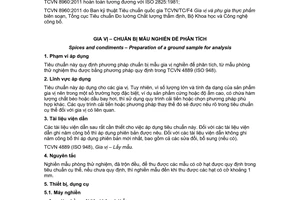 Tiêu chuẩn quốc gia TCVN 8960:2011 (ISO 2825:1981) về Gia vị - Chuẩn bị mẫu nghiền để phân tích