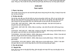 Tiêu chuẩn quốc gia TCVN 7065:2010 về Khăn giấy